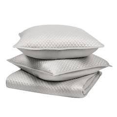 Diamond 3-Piece 100% Sateen Silver Queen Quilt