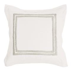 Kent 100% Cotton Embroidered Euro Sham , Ivory