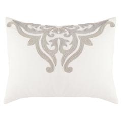 Kent 100% Cotton Embroidered Standard Sham , Ivory