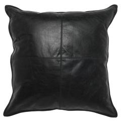 Cheyenne 100% Leather 22" x 22" Throw Pillow in Black