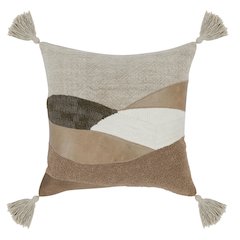 Carve 18" Multicolor Brown Throw Pillow