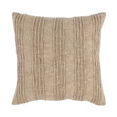 Hannah 22" 100% Cotton Fabric Throw Pillow, Natural