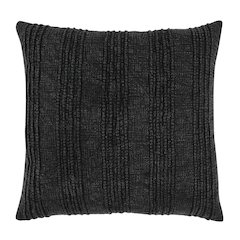 Hannah 22" 100% Cotton Fabric Throw Pillow, Black
