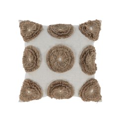 Halston 22" Cotton Linen Blend Throw Pillow , Natural