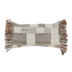 Farah 14"x26" Cotton Linen Blend Throw Pillow, Natural