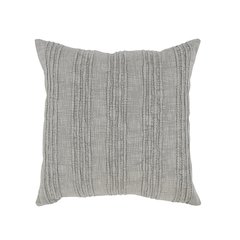 Hannah 22" 100% Cotton Fabric Throw Pillow, Gray