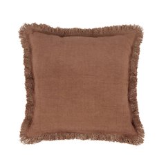 Agatha 22" Linen Blend Fabric Throw Pillow, Chestnut