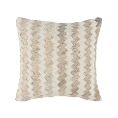 Burrows 18" Natural Jute Blend Throw Pillow, Ivory