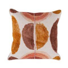 Solar 22" Belgian Linen Throw Pillow, Multicolor Clay