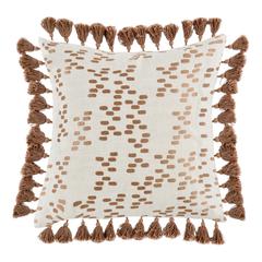 Dane 22" Belgian Linen Throw Pillow, Penny Brown