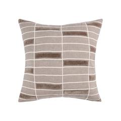 Breccia 22" Belgian Linen Throw Pillow, Taupe