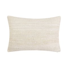 Halter 14"x26" Jute Hand Crafted Throw Pillow, Ivory