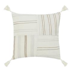 Apana 22" Linen Blend Woven Throw Pillow, Beige