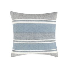 Lima 22" Linen Fabric Capri Blue Throw Pillow
