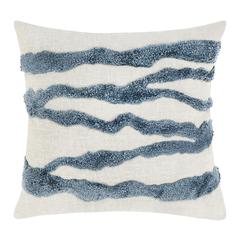Passage 22" Belgian Linen Blend Throw Pillow, Blue