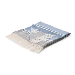 Lima 100% Belgian Linen Blue 50"x70" Throw Blanket Blanket