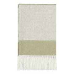 Talara 100% Belgian Linen Green Multicolor 50"x70" Throw Blanket Blanket