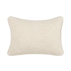 Sava 14"x20" Cotton Blend Throw Pillow, Ivory