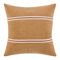 Pryce 22" Cotton Linen Blend Throw Pillow, Chestnut Brown