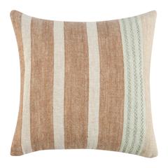 Cherry 22" Belgian Linen Blend Throw Pillow, Hazel Brown