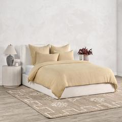 Paloma Hemp Fabric Ochre Amber Queen Duvet Set