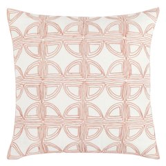 Baia 22" Embroidered Belgian Linen Fabric Natural Throw Pillow