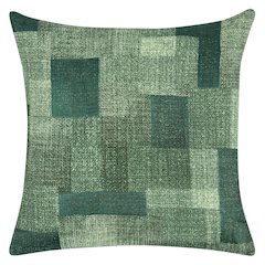 Praia 22" Belgian Linen Fabric Green  Throw Pillow
