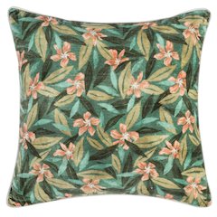 Lamia 22" Cotton Velvet Fabric Botanical Green Throw Pillow