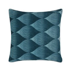 Scala 22" Cotton Velvet Fabric Blue Throw Pillow