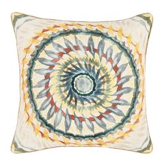 Mesta 20" Belgian Linen Fabric Multi-Color Throw Pillow