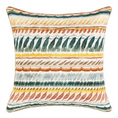 Cetara 22" Belgian Linen Fabric Multi-Color Throw Pillow