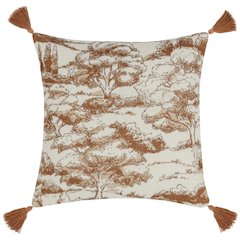 Stonework 22" Cotton Linen Blend Throw Pillow, Clay Brown