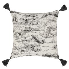 Stonework 22" Cotton Linen Blend Throw Pillow, Gray