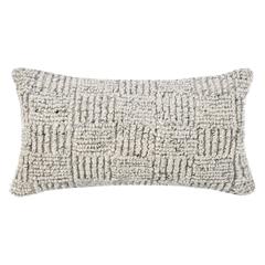 Shades 14"xx26" Recycled Fabric Throw Pillow, Ivory