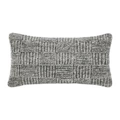 Shades 14"xx26" Recycled Fabric Throw Pillow, Gray