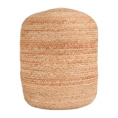 Louis 100% Jute 18" Wide Round Natural Pouf