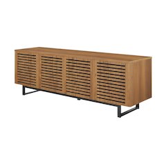 Wooden Brown TV Stand for 73-Inch Screen with Practical Storage