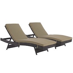 Outdoor Patio Chaise Lounge Set With Plush Cushions For Outdoor Relaxation