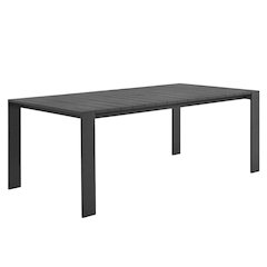 Outdoor Rectangular Table With Aluminum Frame For Patio Dining