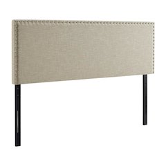 Upholstered Queen Headboard with Fabric Finish and Sturdy Construction