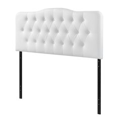 Upholstered Vinyl Full Headboard with Durable Padding and Classic Design