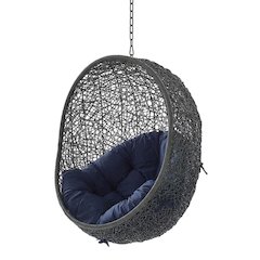 Outdoor Patio Lounge Chair In Neutral Finish With Comfortable Cushions