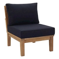 Outdoor Patio Teak Sofa With Cushions And Modern Design