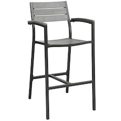 Stylish Outdoor Patio Bar Stool With Armrests And Comfortable Seat