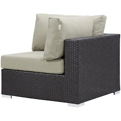 Outdoor Patio Corner With Cushioned Seating And Armrests For Cozy Outdoor Living