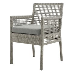 Outdoor Patio Rattan Armchair with Woven Wicker Finish for Garden and Deck