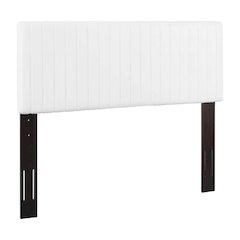White Faux Leather Headboard with Padded Upholstery and Sturdy Frame