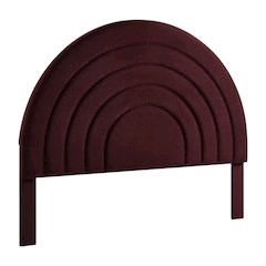 Arched Velvet Full Headboard in Soft Performance Fabric with Plush Design