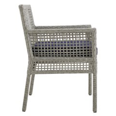 Outdoor Patio Wicker Rattan Armchair for Dining, Cushioned, Lounge Style