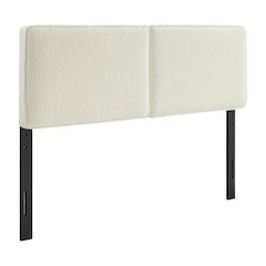 Boucle Fabric Full Headboard with Soft Textured Upholstery and Durable Build
